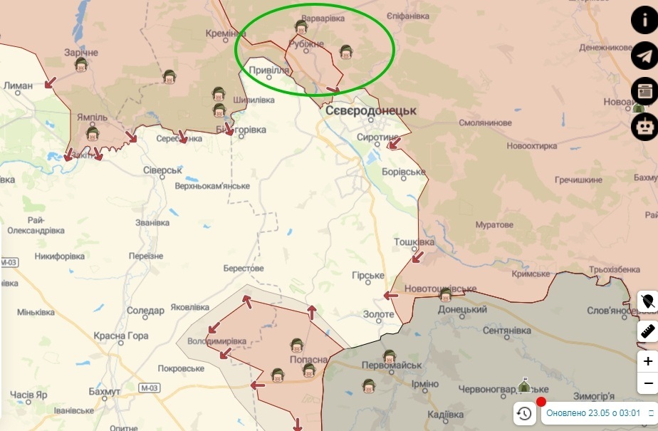 Луганська область станом на 03:00 23.05.22