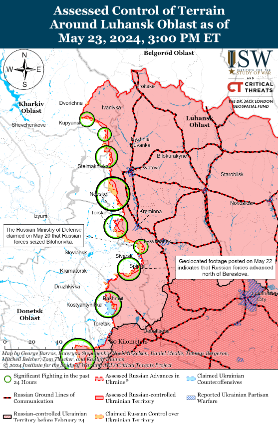 На Луганщині ЗСУ мають незначний успіх у районі Кремінної, 24.05.2024