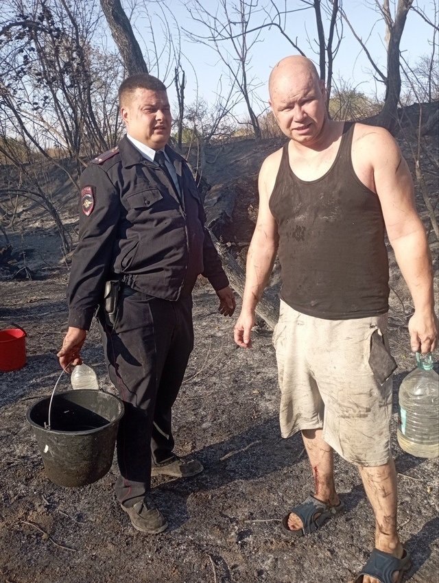Гасіння пожежі у сел. Успєнка Лутугінського району