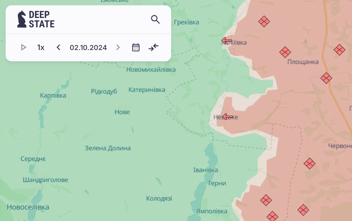 За інформацією аналітиків DeepState, російська армія окупувала Невське та Макіївку, 02.10,2024